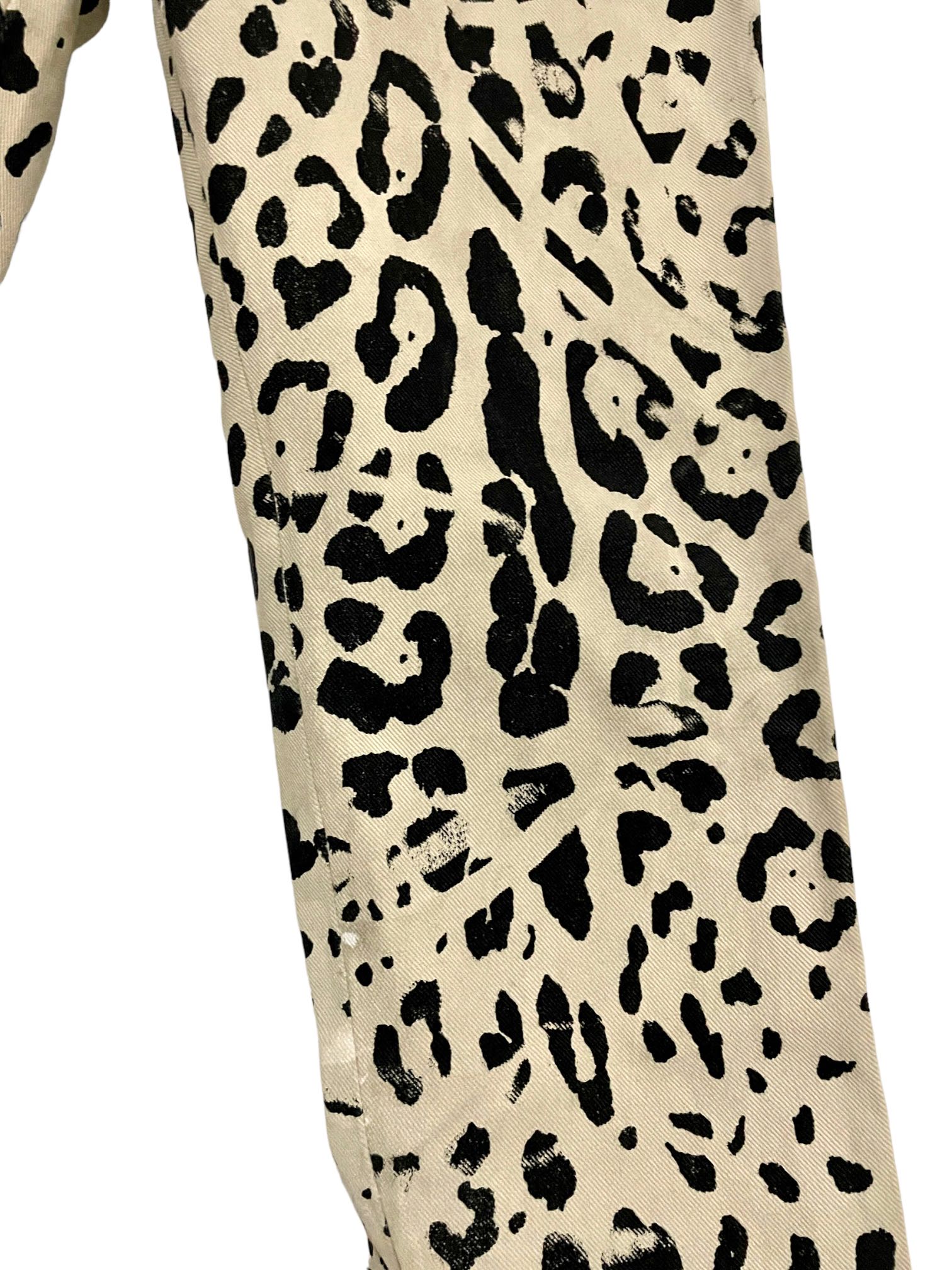 Dolce & Gabbana Neutral Leopard Print Mid-Rise Straight Leg Jeans - 2