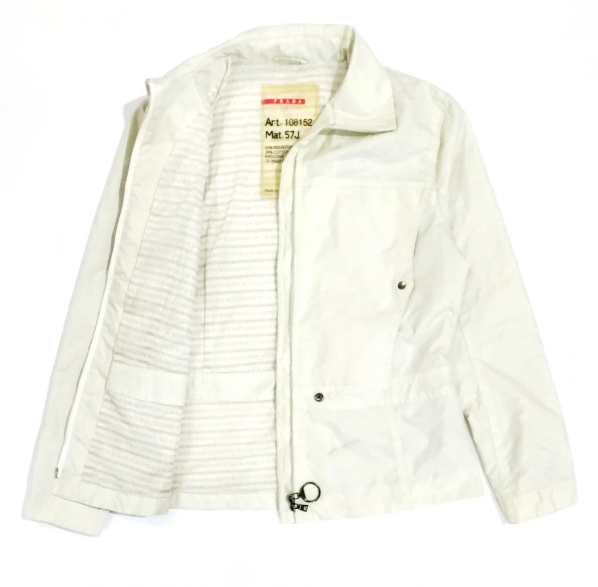 RARE! PRADA MONOGRAM LINING CREAM HYPE LIGHT JACKET - 1