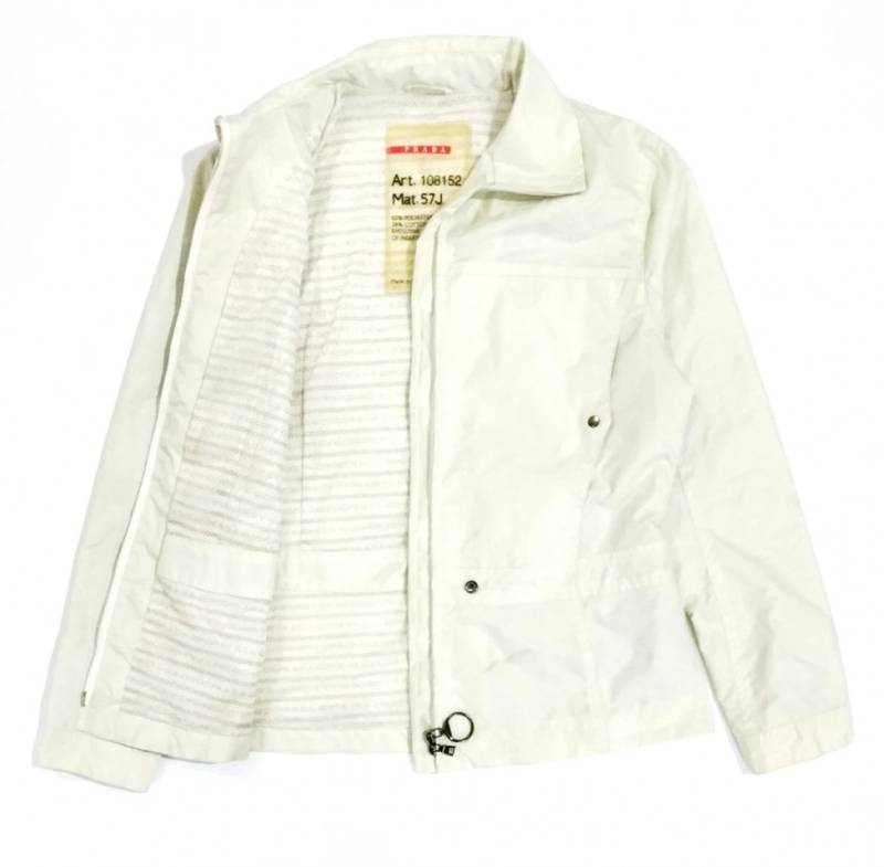 RARE! PRADA MONOGRAM LINING CREAM HYPE LIGHT JACKET - 1