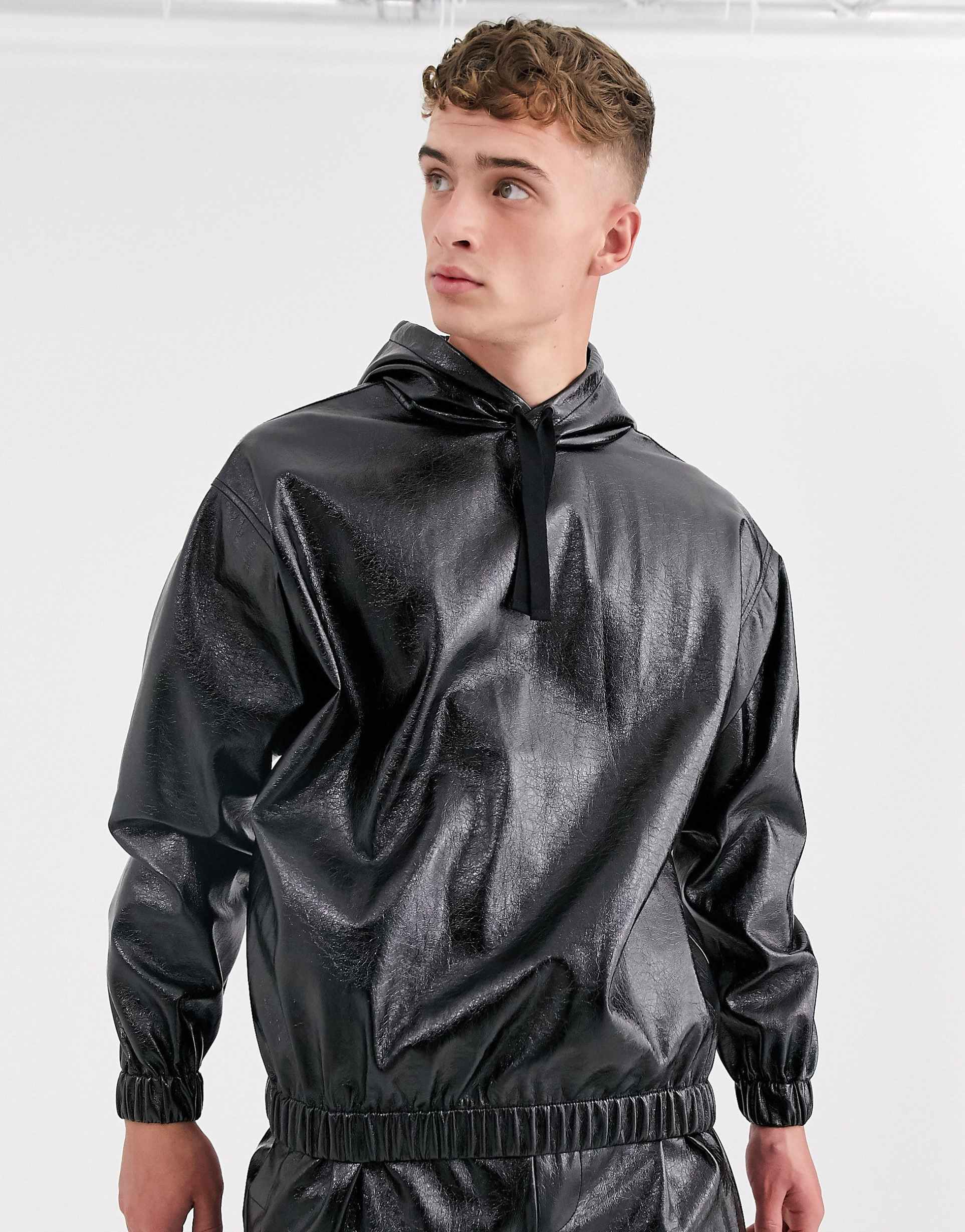 ASOS DESIGN Men's co-ord oversized shiny hoodie - 4