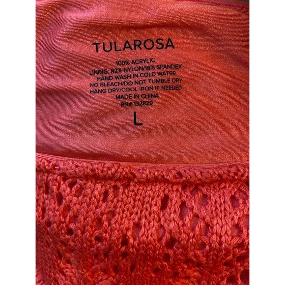 Tularosa Bikini Bottom NWT Swim Crotchet Bikini Knit Coral Red Large - 4