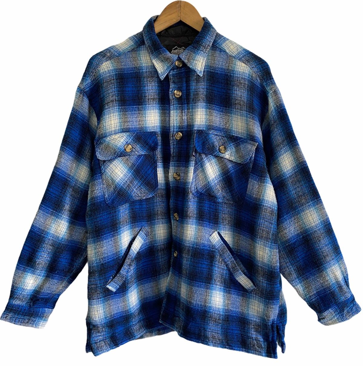 The Real McCoy's - 🔥Vintage McCoy’s Blue Flannel Checked Button Up Jacket - 1