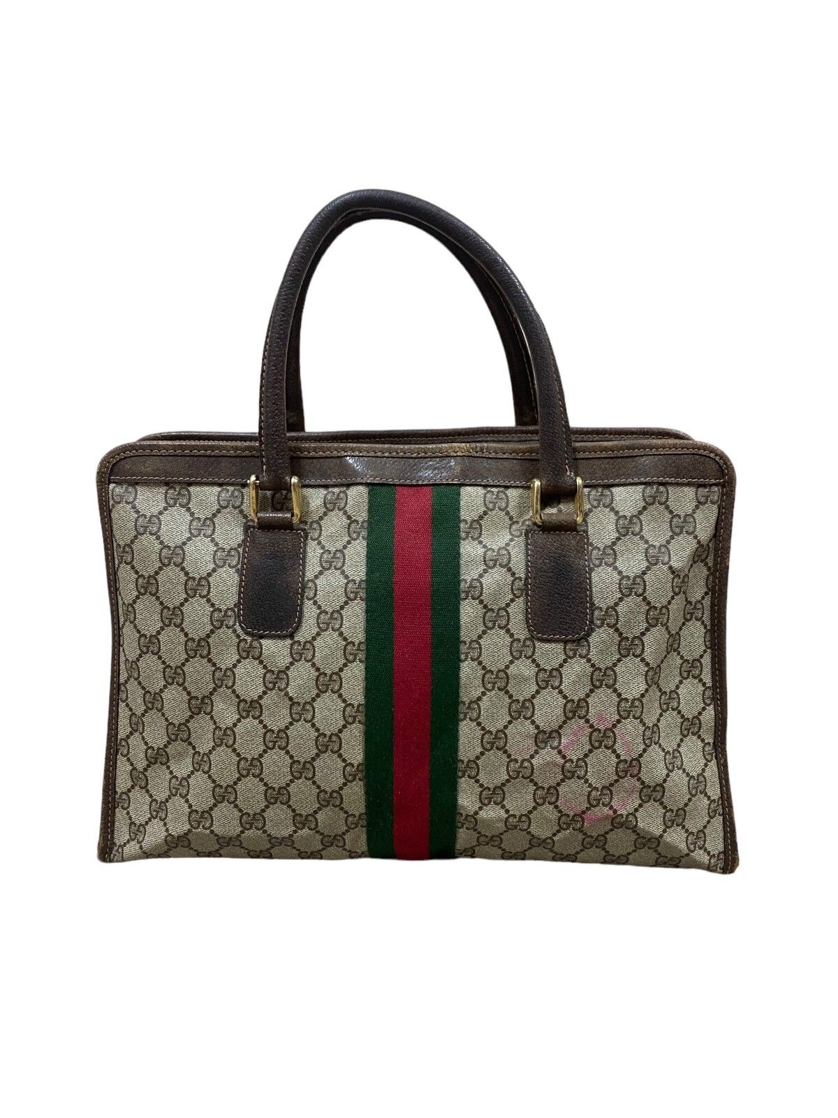 Vtg🔥Authentic Gucci GG Canvas Web Sherry Line Handbag - 2