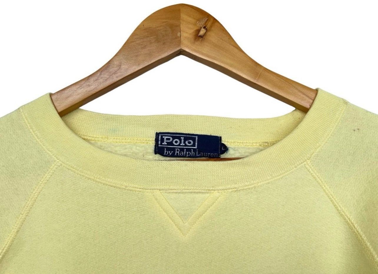 Vintage 90s Polo Ralph Lauren Small Pony Yellow Sweatshirt - 7