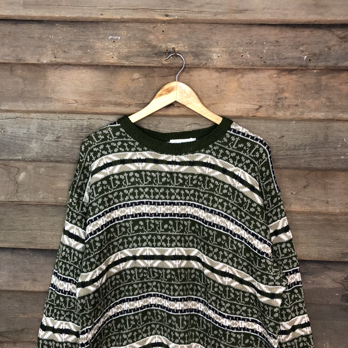 Homespun Knitwear - Yes Pleeze Patterned Knit Sweater - 2