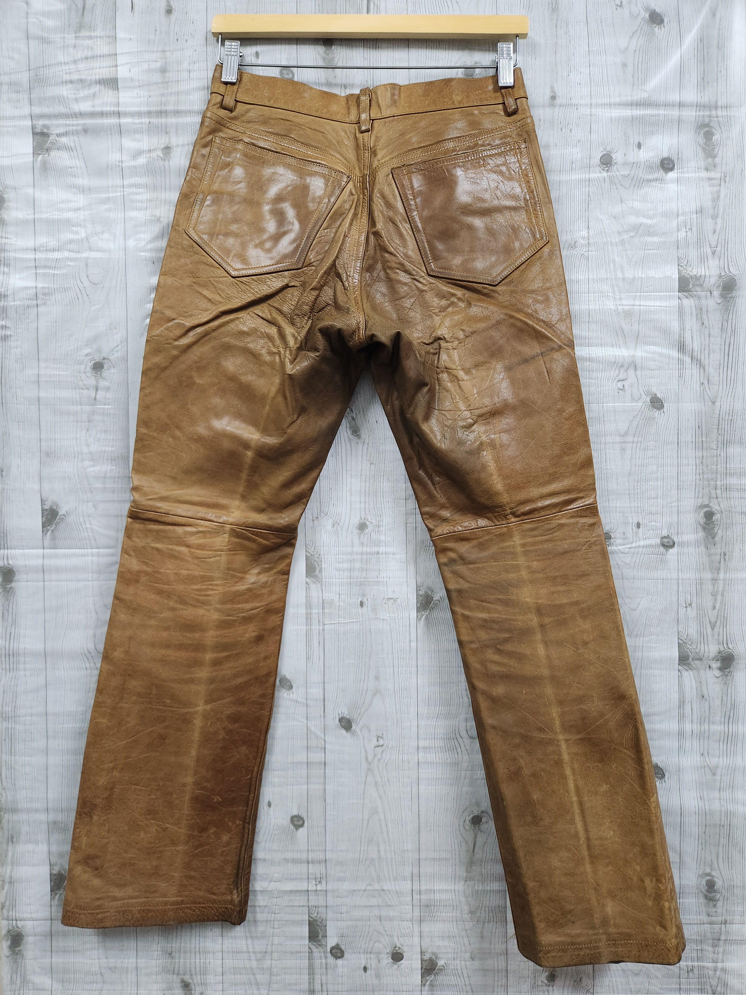 Genuine Leather - Vintage 5351 Pour Les Hommes Genuine Cow Leather Pants Japan - 21