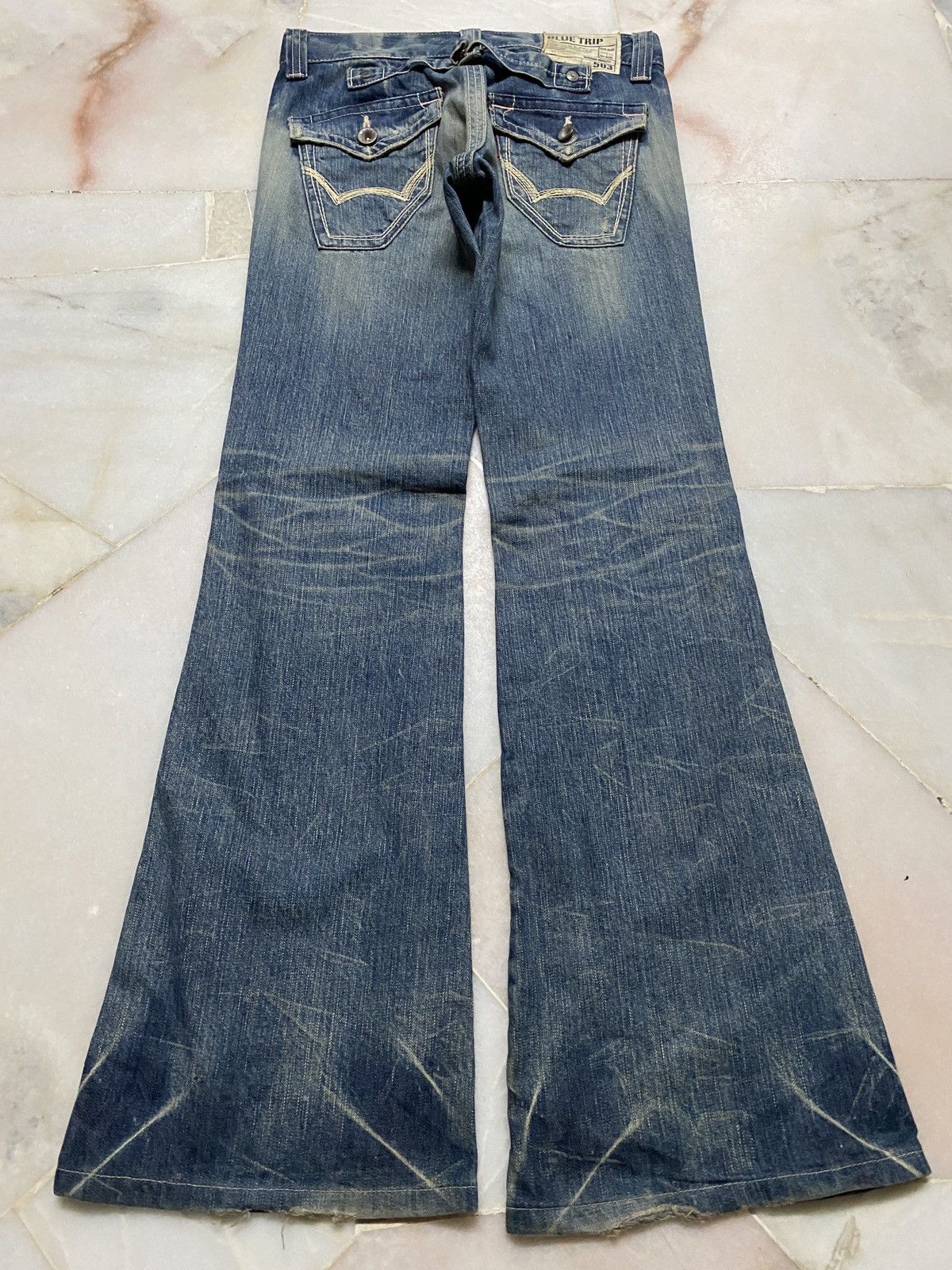 Sick Flare Vintage 503 Edwin Blue Trip Mudwash Distress Jean - 2