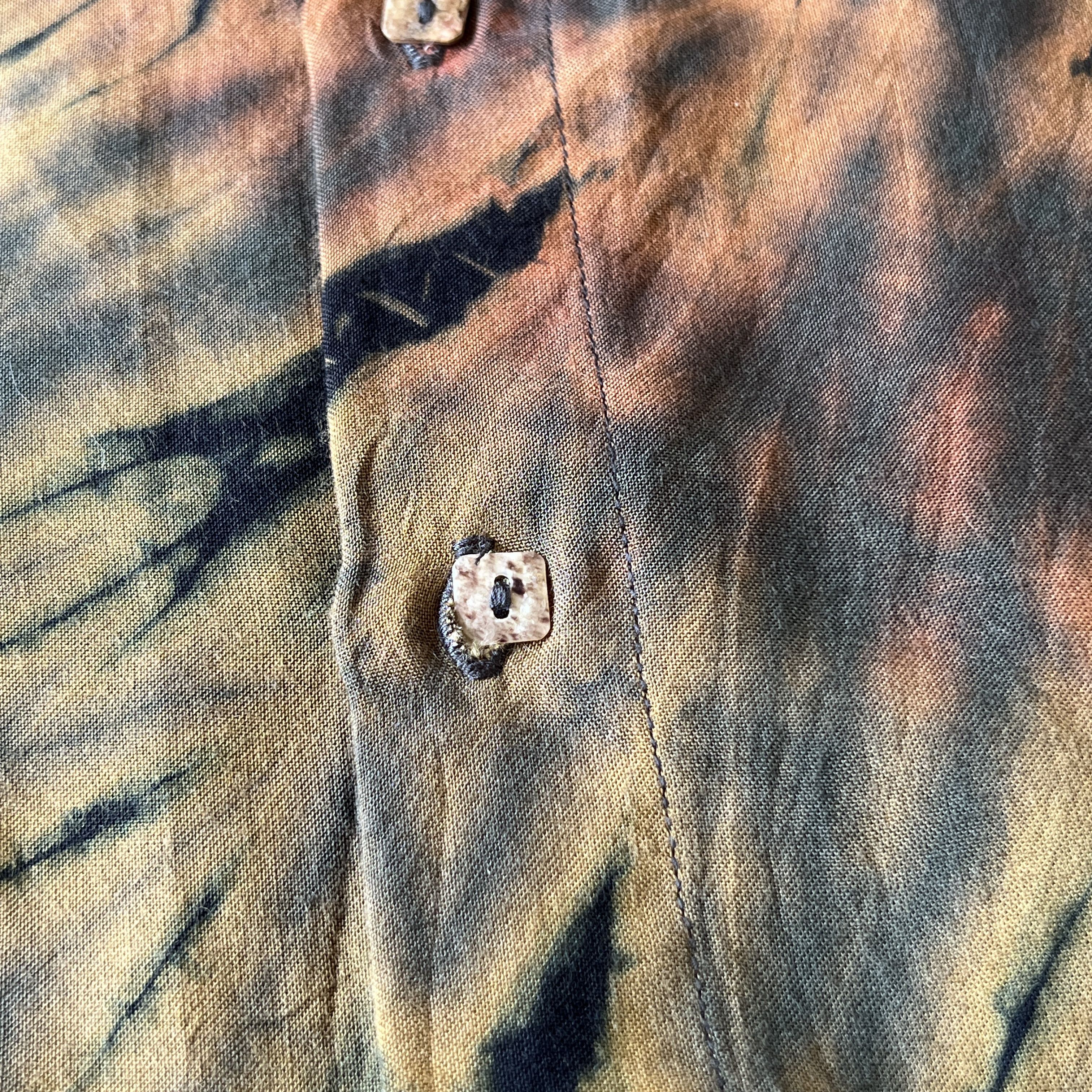 GOA Scarecrow Frayed Button Up Shirt Tie Dye - 5