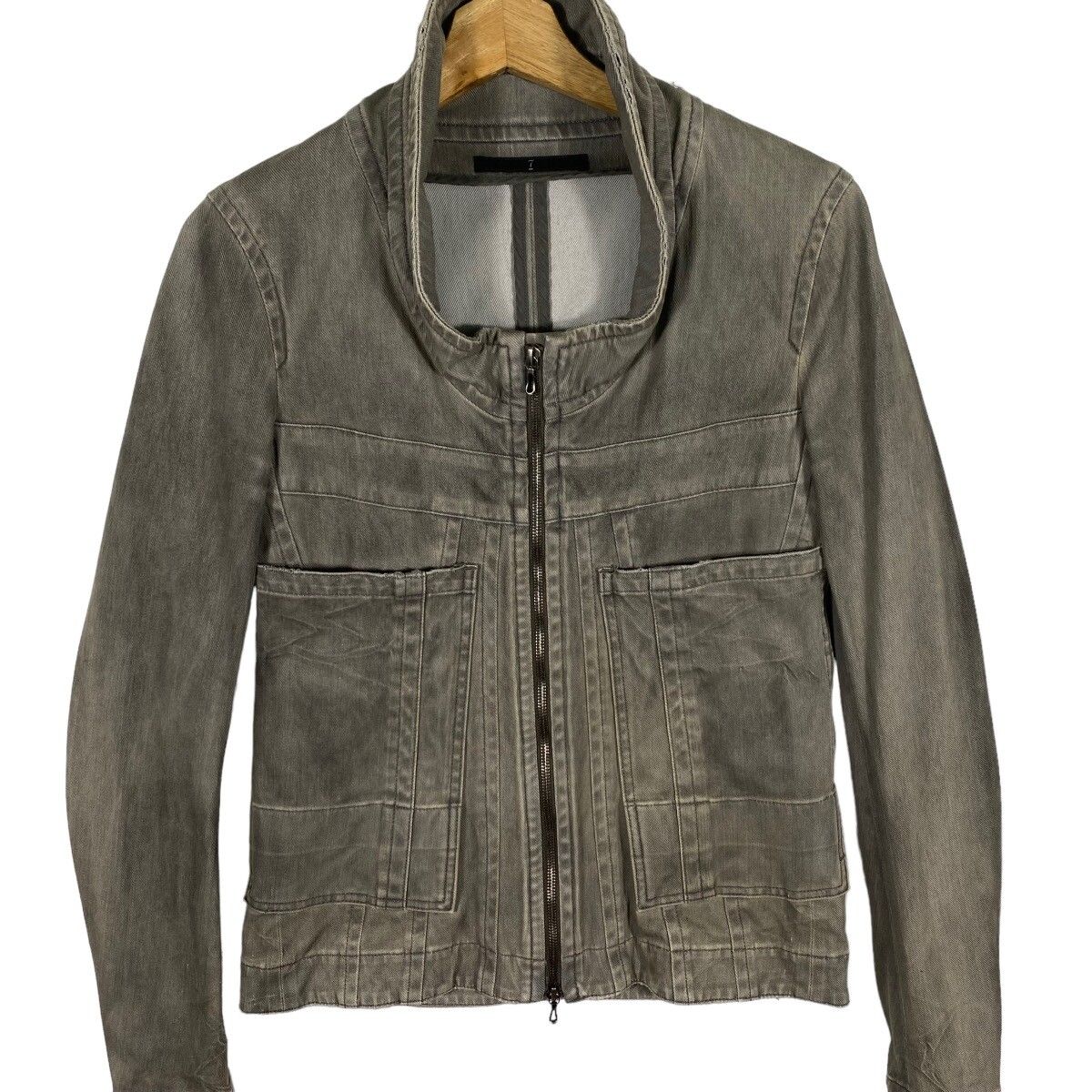 Julius Ss11 Knit Denim Jacket Size 1 (s) Grey Colour - 5