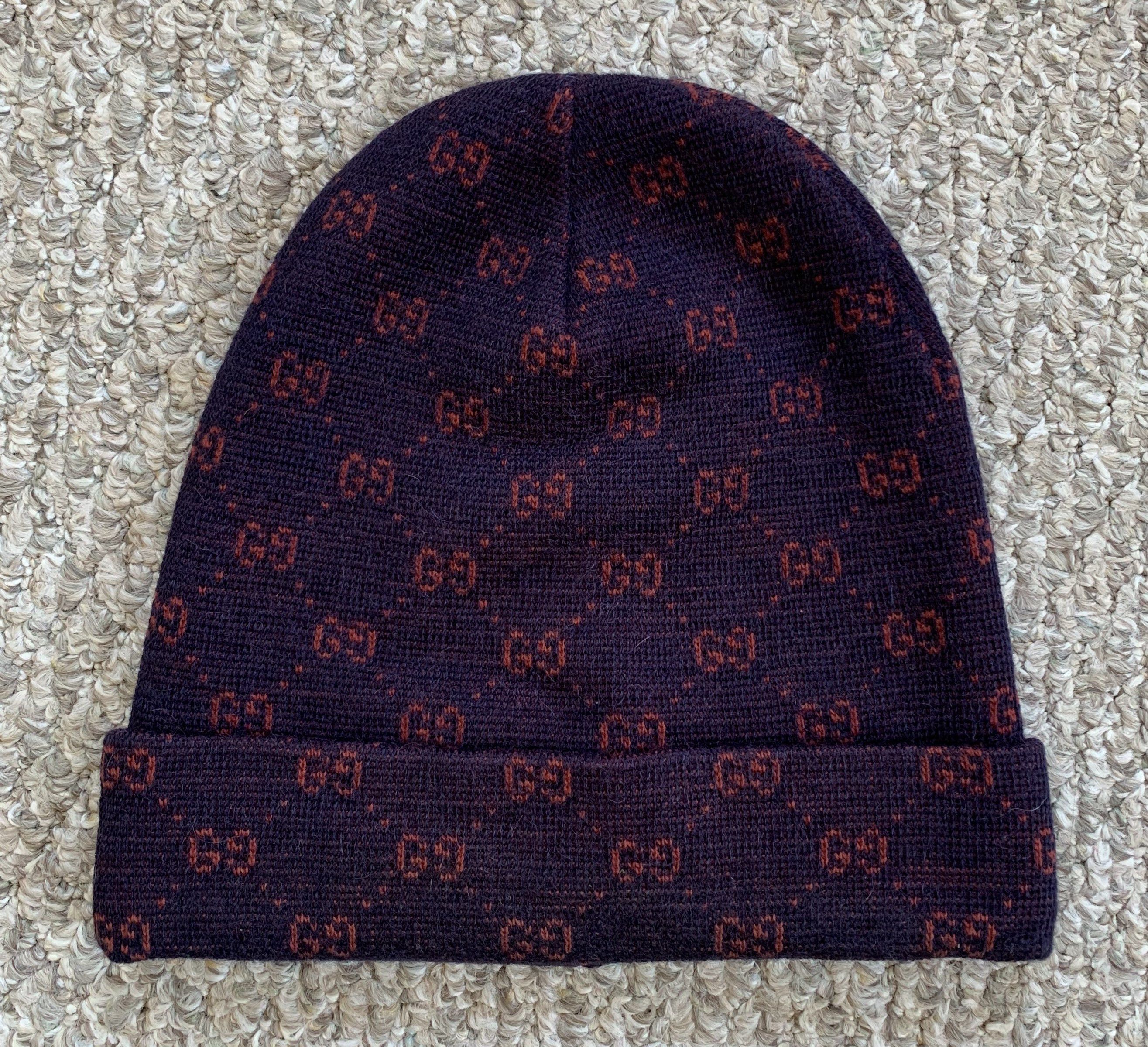 Vintage Gucci Monogram Beanie Hat - 1