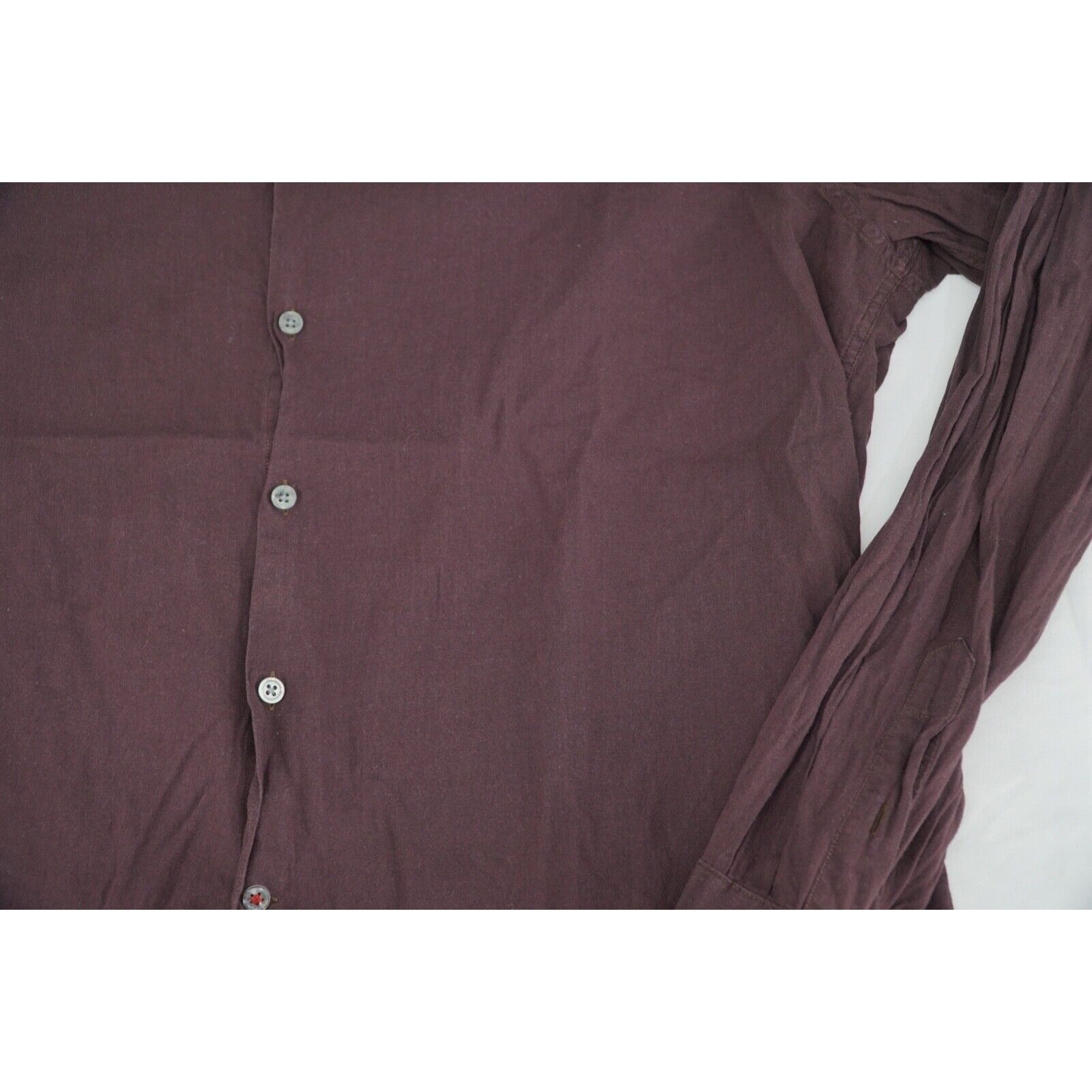 John Varvatos - John Varvatos Star Burgundy Button Up Rounded Hem - 15