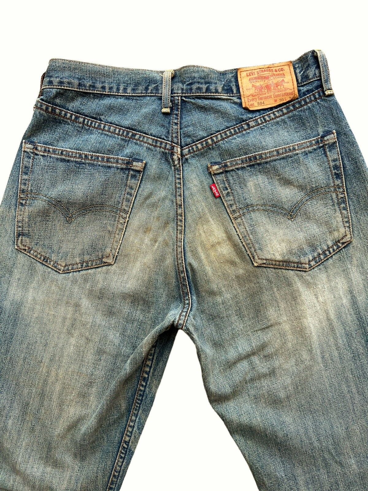 Vintage 90s Levis Distressed Mudwash Patch Denim Jeans 30x35 - 5