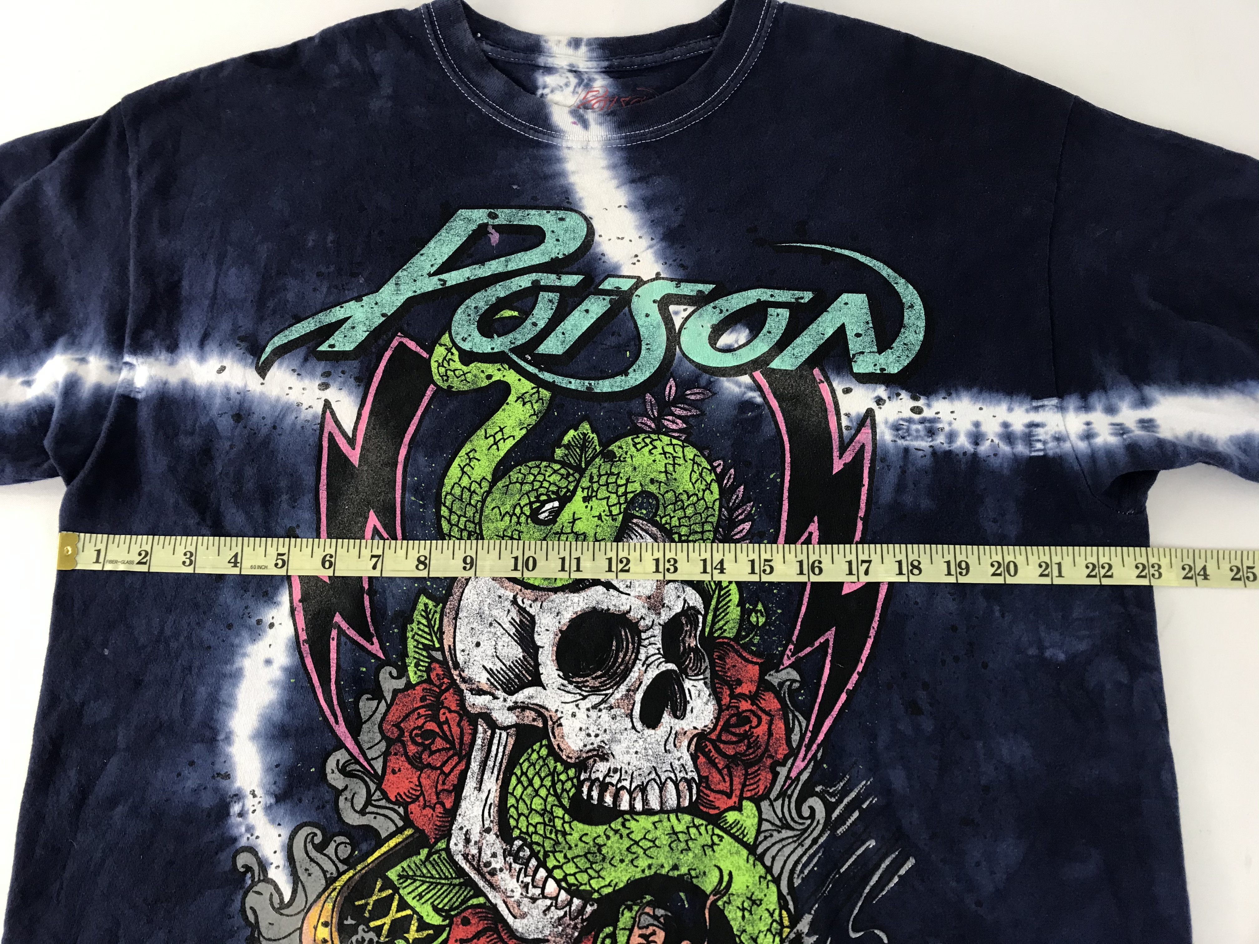 Band Tees - Poison Glam Metal Band Skull Snake Rose Bone Spiral Tie Dye - 6