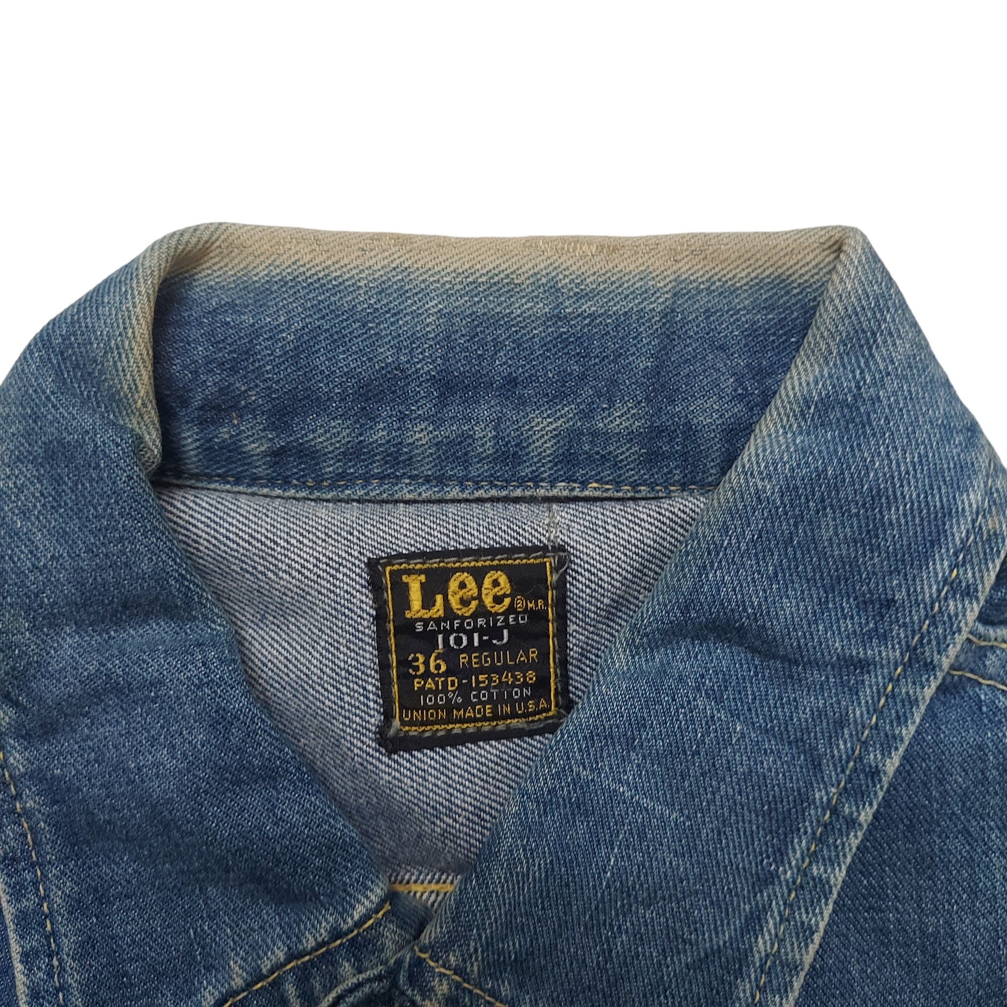 Vintage Lee 101-J union Size 36 Sanforized Denim Jacket  made in USA - 3