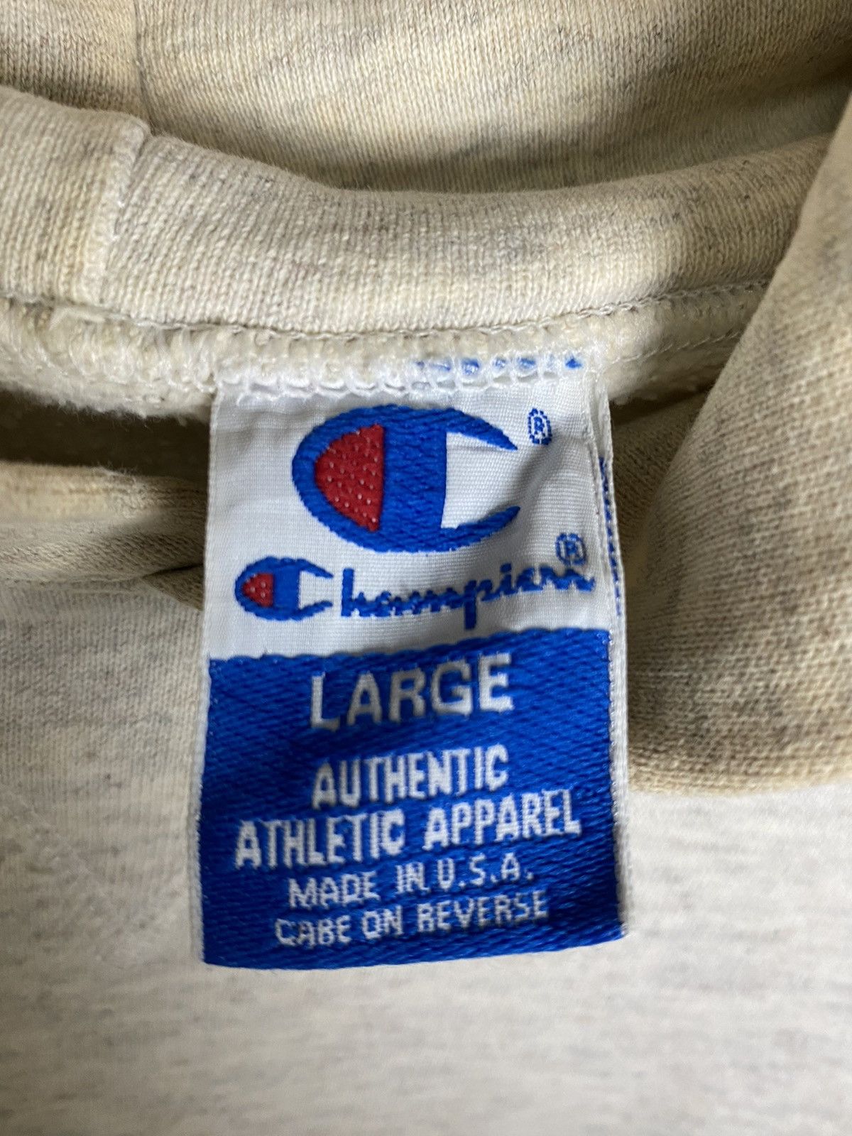Vintage 90s Champion Small Logo Hoodie Large Made in USA - 6