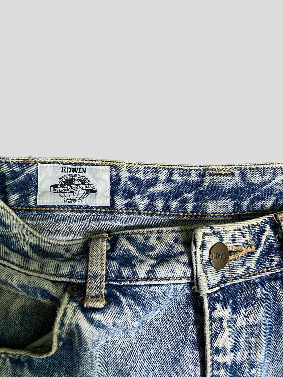 VINTAGE SKINNY EDWIN ACID WASH RUSTY JEANS - 9