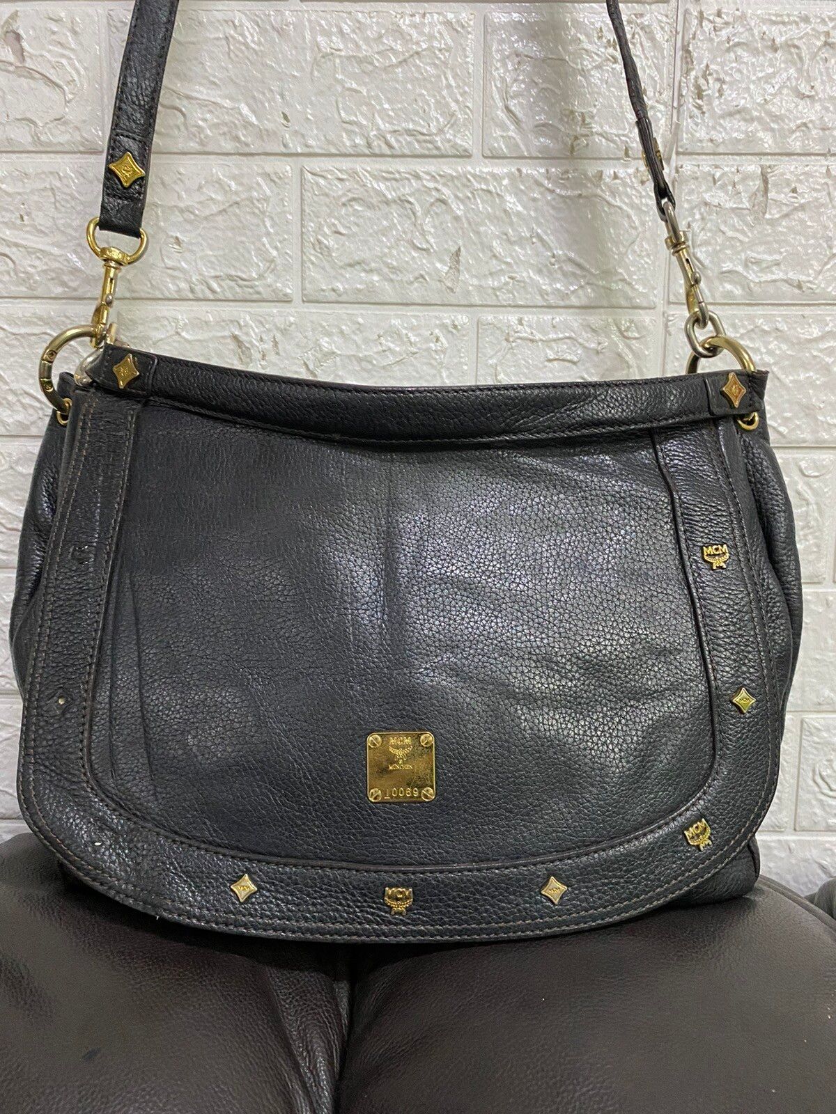 Authentic MCM Leather Shoulder Bag - 2