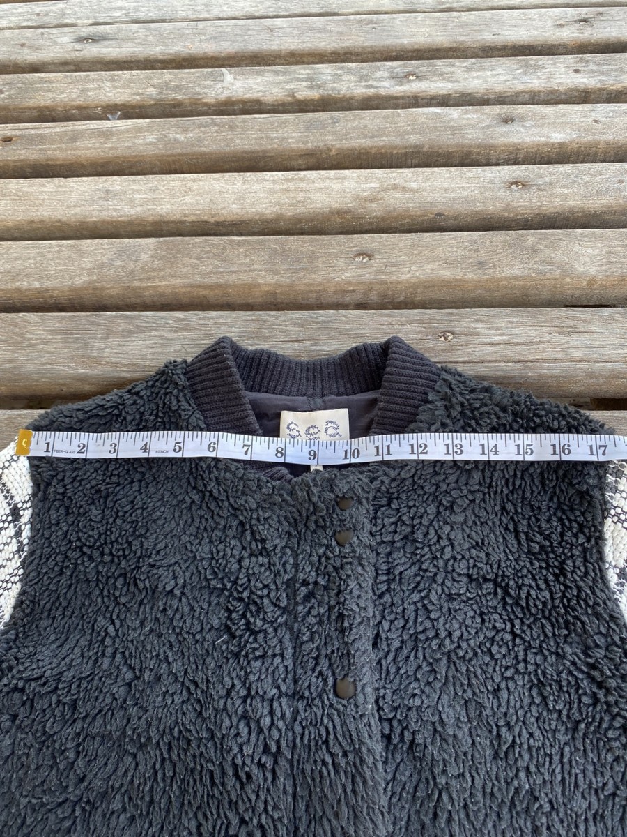 Made In Usa - ŠÊÄ Crochet Sleeves Sherpa Fleece Jacket Made in USA - 14