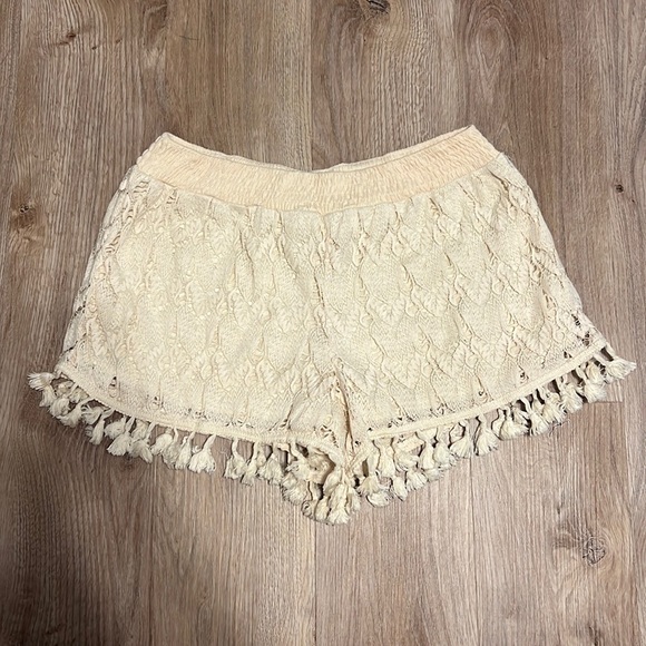 Surf Gypsy Crochet Shorts with Tassel Fringe - 1