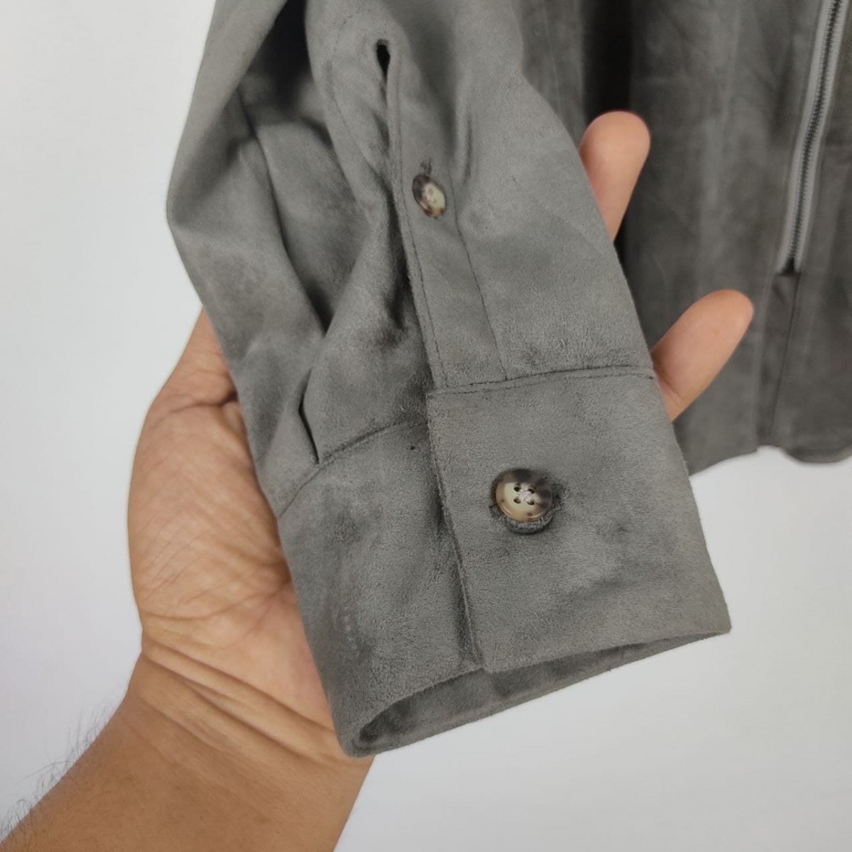 Japanese Brand - Carine Roitfeld Fashion Zipper Suede Shirt - 4
