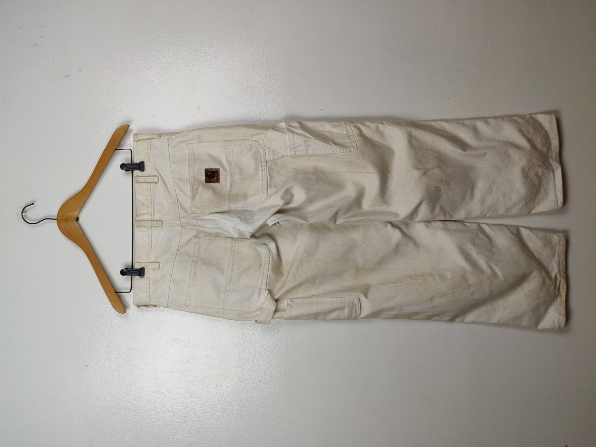 White Cargo Worker Pant Trouser - 9