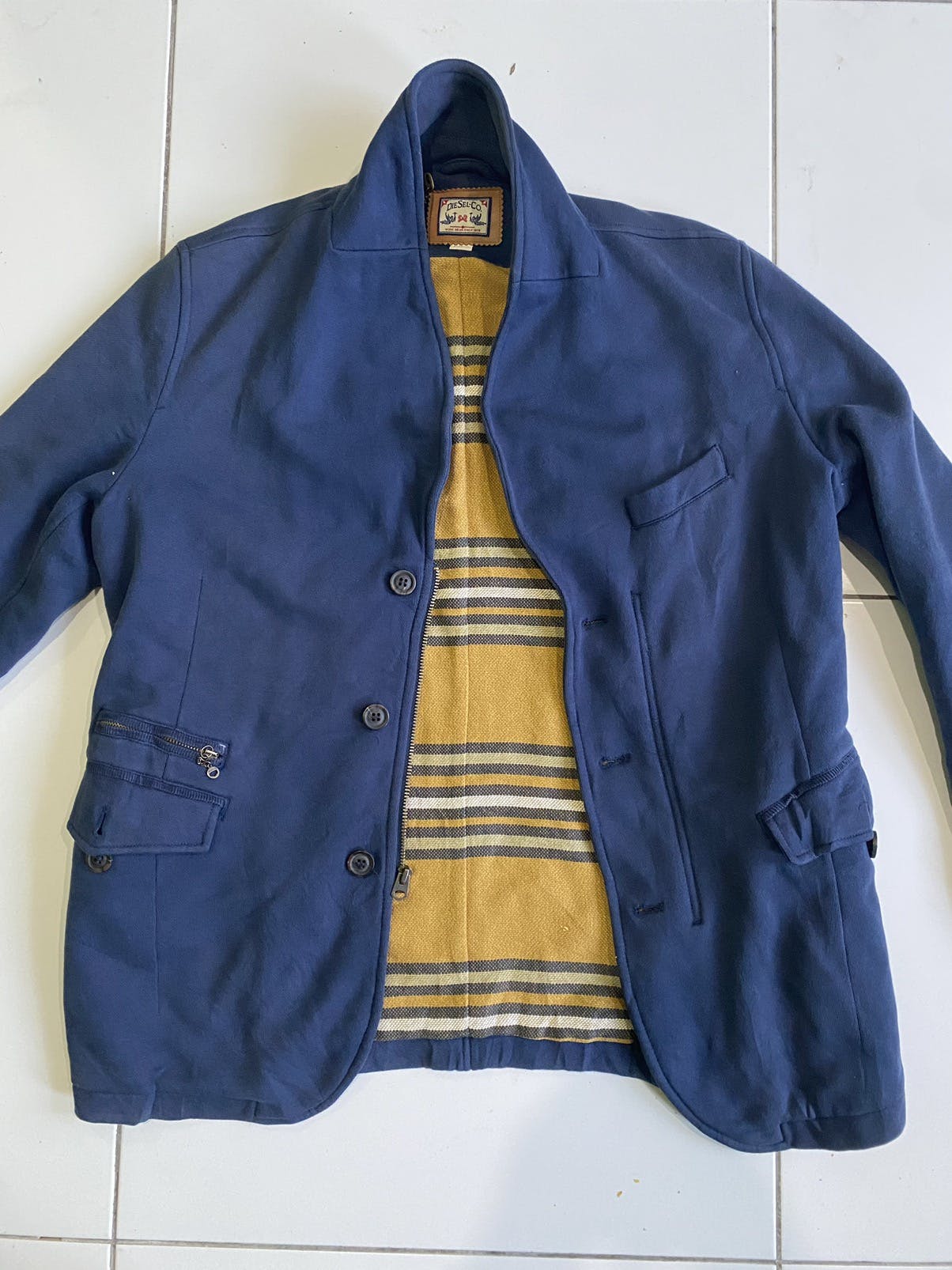 Vintage Diesel.co. Pullover Styles Cardigan Blue Jackets - 3