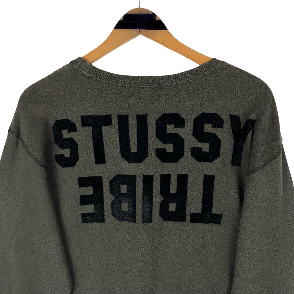 Vintage Stussy Tribe Crewneck Sweatshirt Spell Out Big Logo - 10