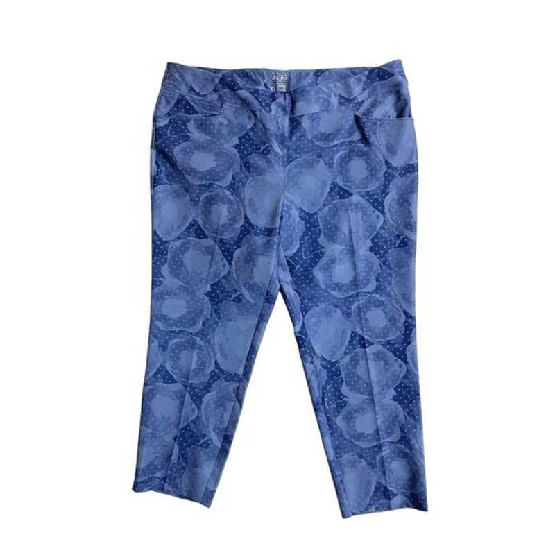 Adidas Pull On Ankle Pants Activewear Raw Purple Watercolor Floral Sz XL NWT - 1