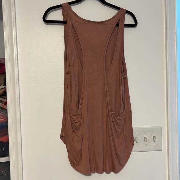 Audrey 3+1 Ribbed Drape Racerback Tank - 3