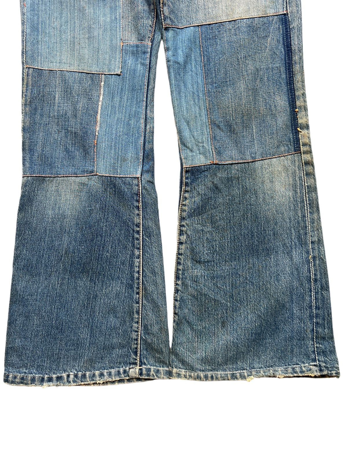 Hype - Vintage 80s Edwin Bushpant Patchwork Distressed Flare Jeans - 6