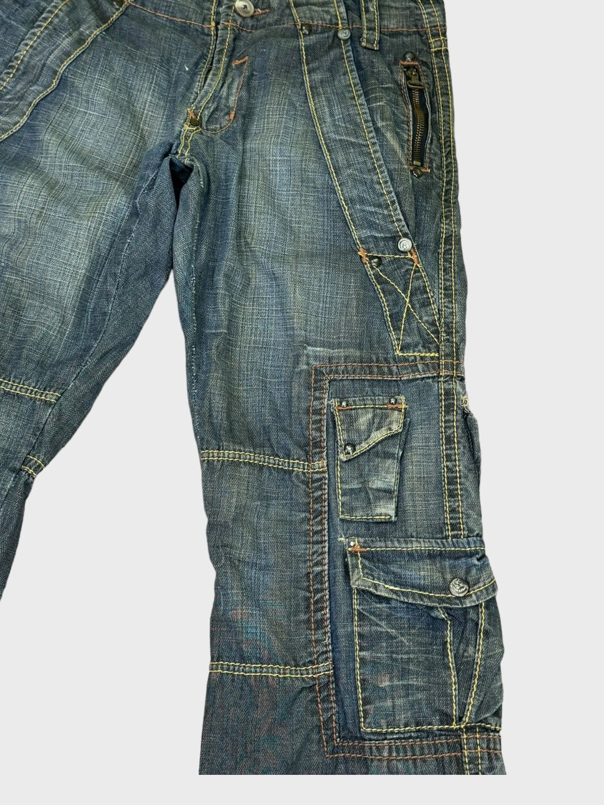 Japanese Brand - EVOLUTION CARGO MULTIPOCKET DISTRESSED DENIM - 5