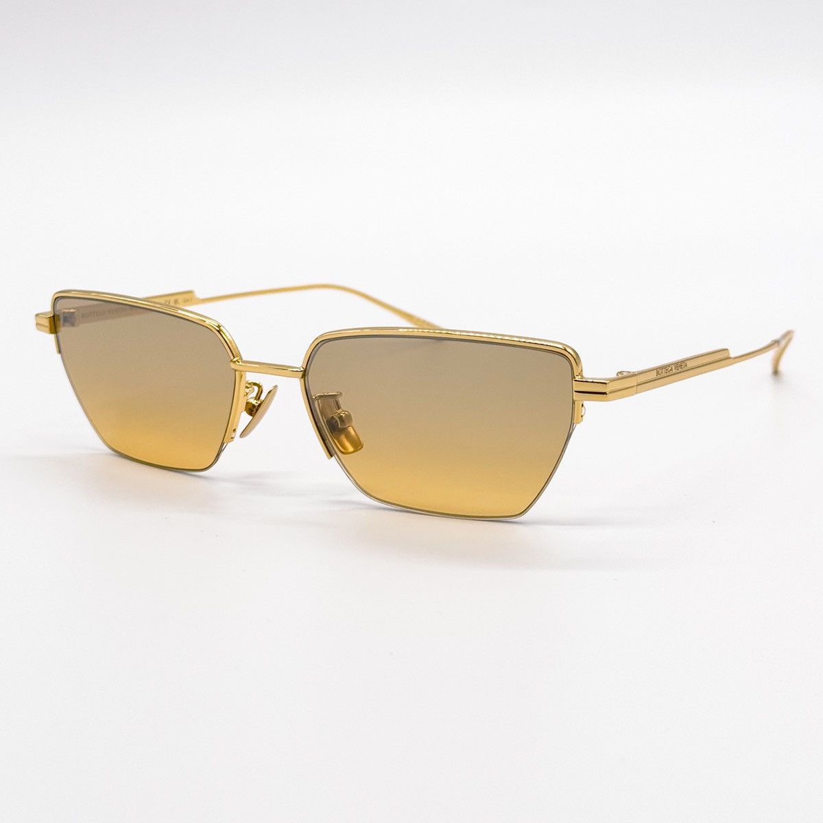 NEW BOTTEGA VENETA BV1107S 002 CAT EYE GOLD WOMEN SUNGLASSES - 3