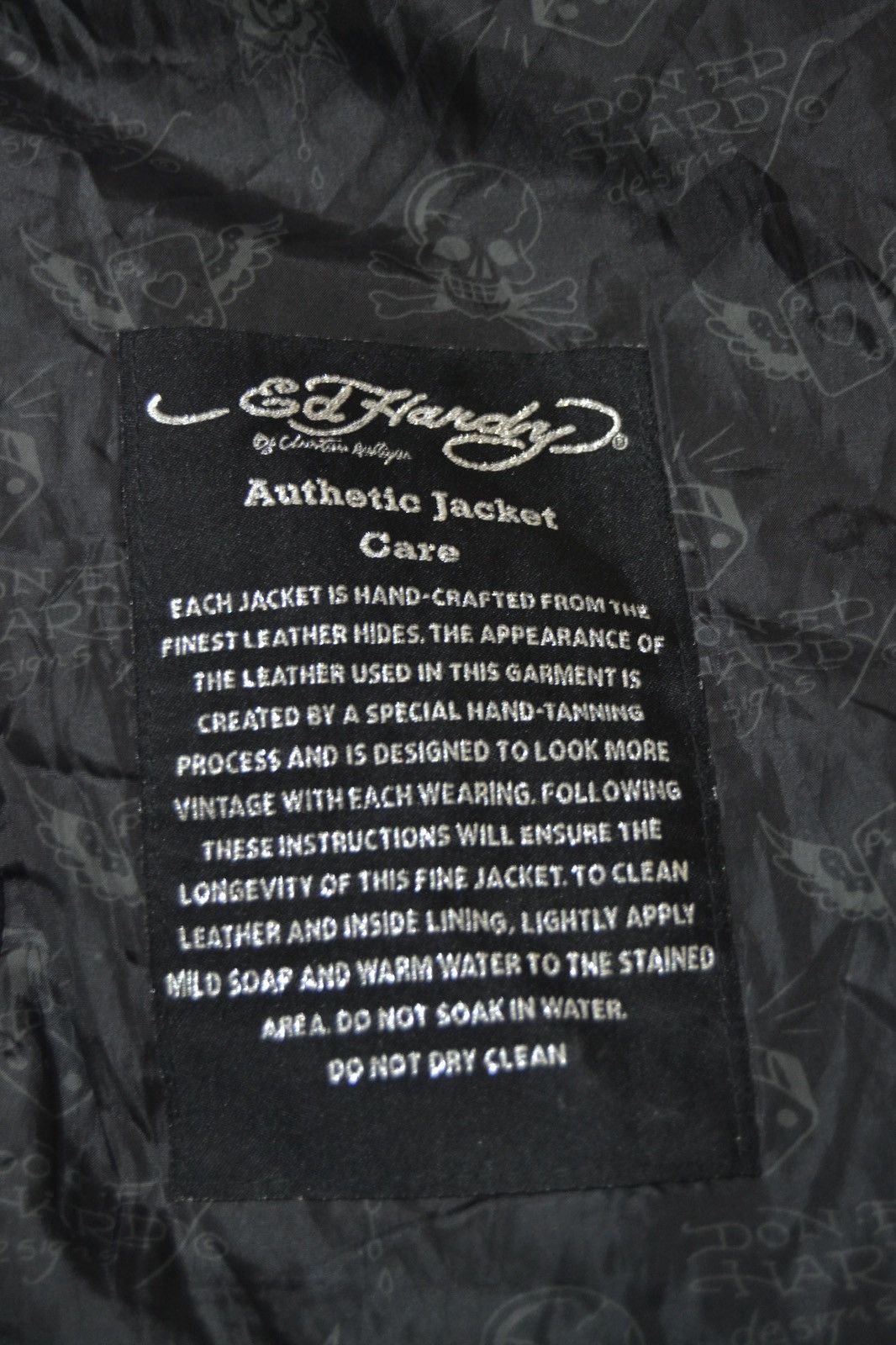 RARE Ed hardy christian audigier Leather Jacket Y2k - 11