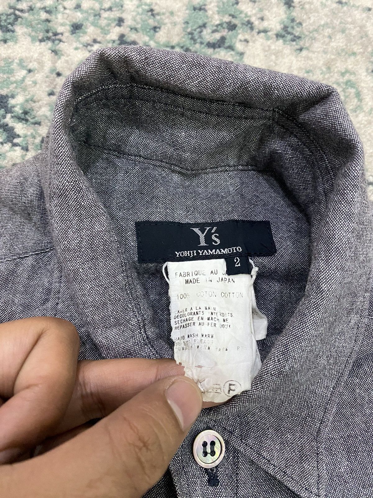 Y’s By Yohji Yamamoto Collar Cotton L/S Shirt - 5