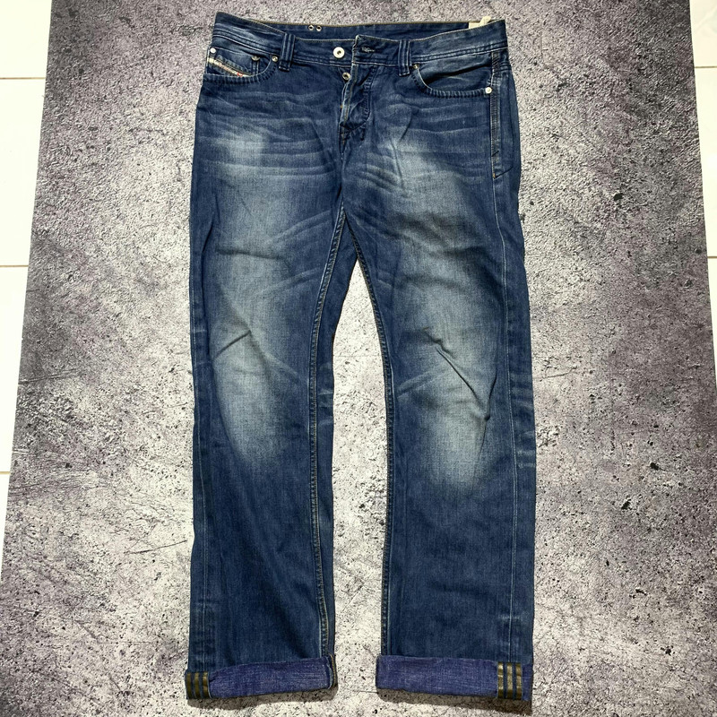 Adidas x Diesel Selvedge Wash Denim Jeans Pants - 1