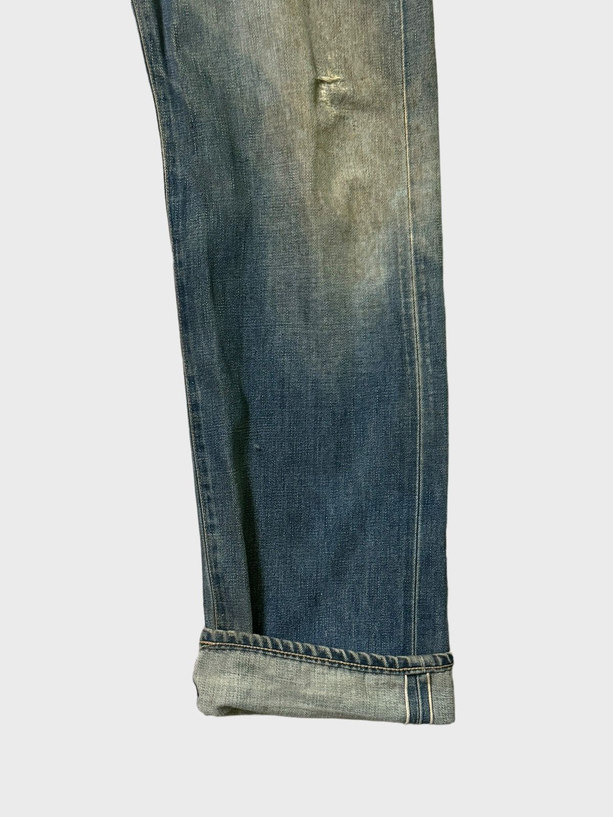 Vintage Edwin 505 Mud Wash Distressed Selvedge Jeans - 6