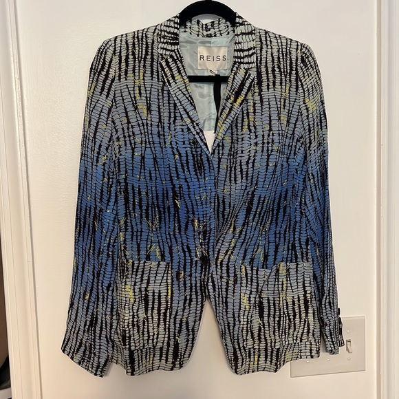 Reiss Silk Printed Blazer Jacket - 1