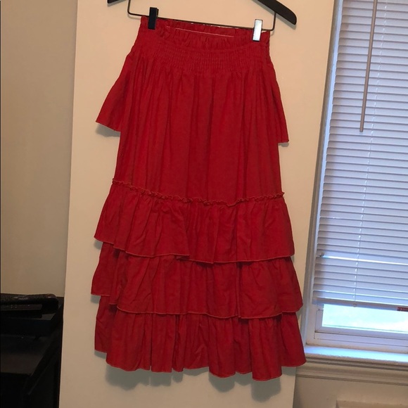 Fashion Nova Red Señorita Ruffled Skirt Set - 10