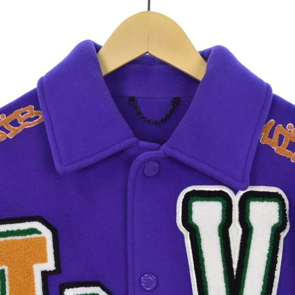 Multi-Patches Mixed Leather Varsity Blouson - 4