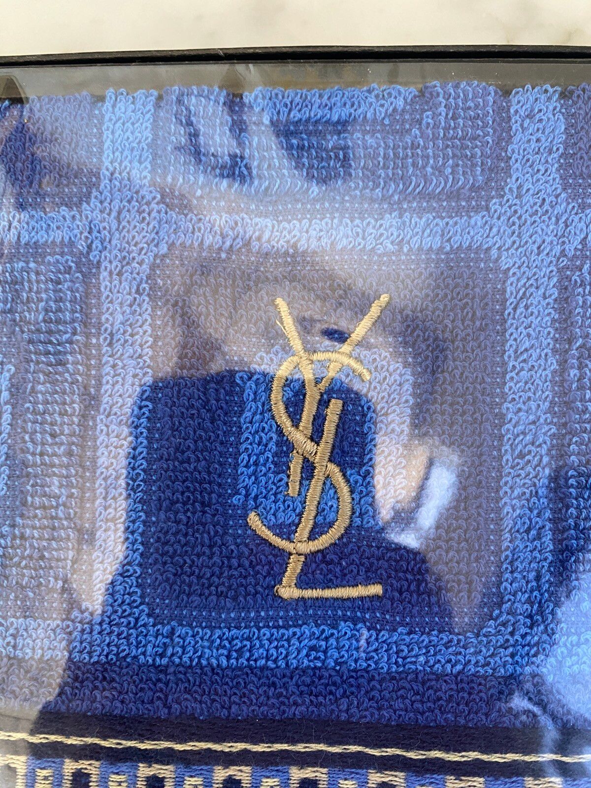 YSL Logo Square Pattern Hand Towel DS - 3