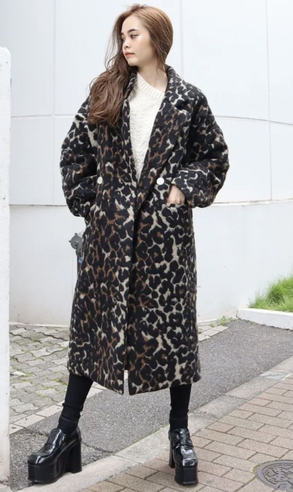 Vintage Emoda Leopard Design Long Coat F Size - 2