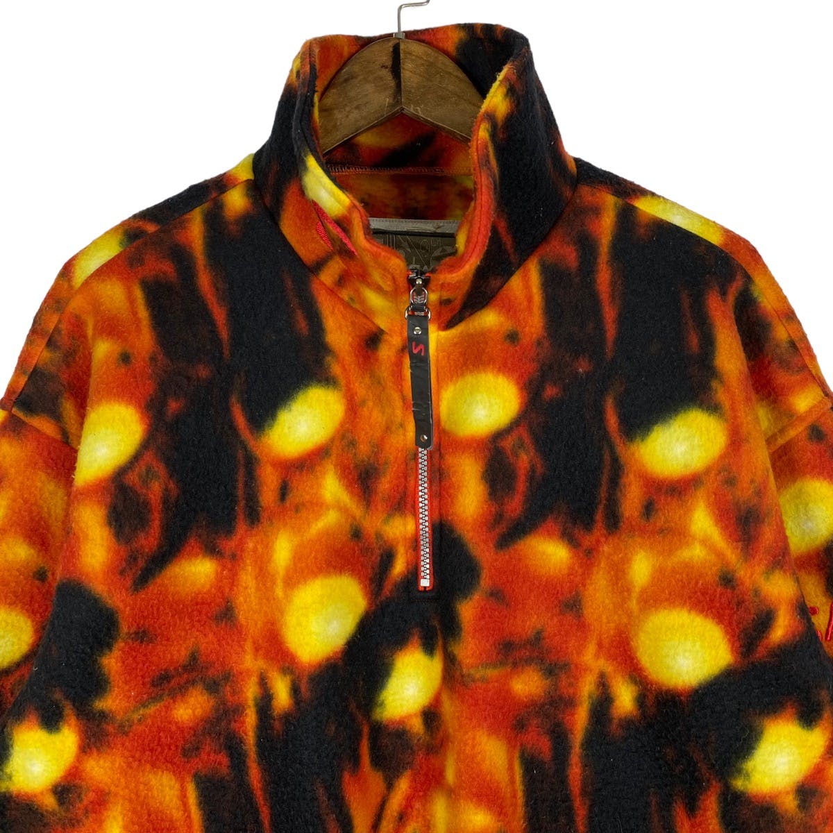 Vintage 90s Salomon Acid Flame Fleece Quater Zip Sweater - 5