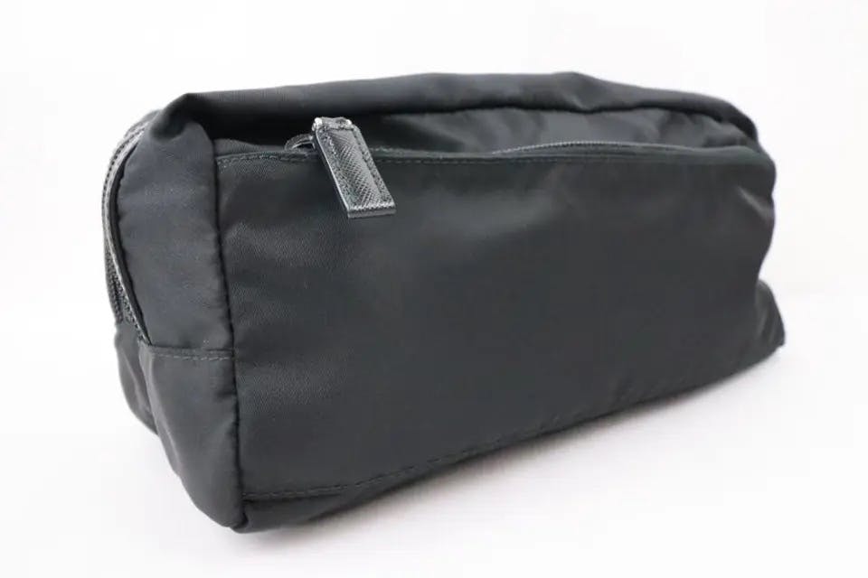 Authentic Prada Tessuto Nyalon Leather Toiletries Clutch Bag - 4