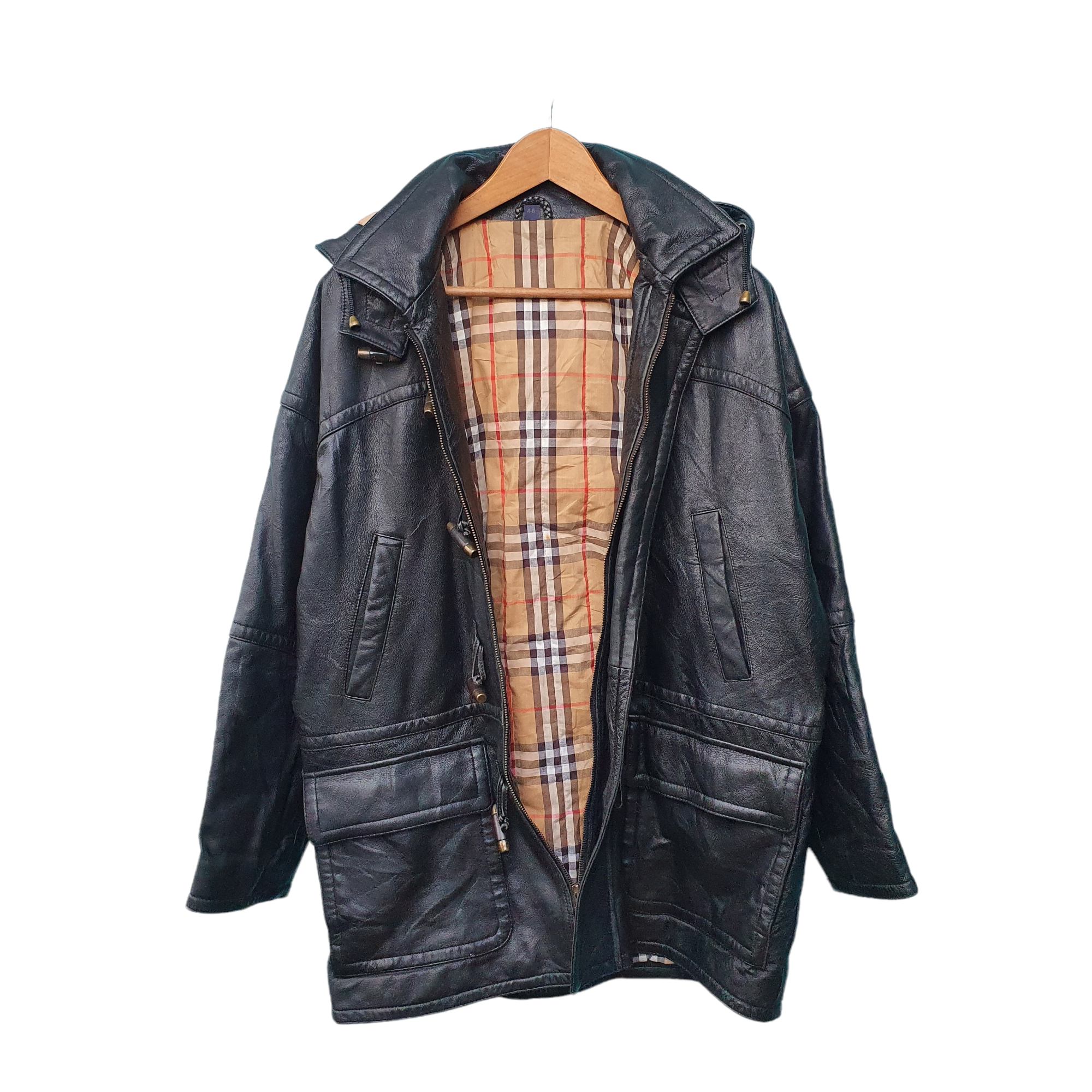 BURBERRY PRORSUM LEATHER JACKET WITH HOODIE - 2
