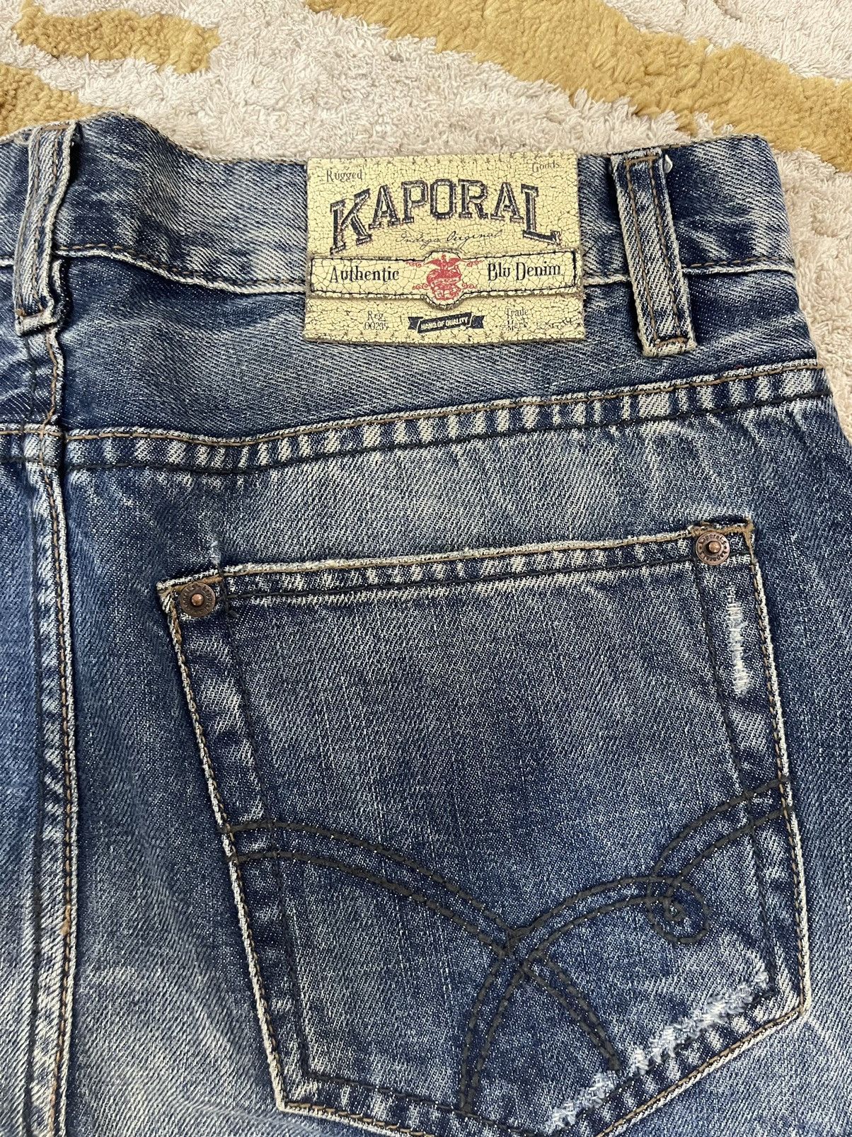 If Six Was Nine - RARE POCKETS PATCHES DENIM FLARE JEANS. KAPORAL STREETWEAR - 5