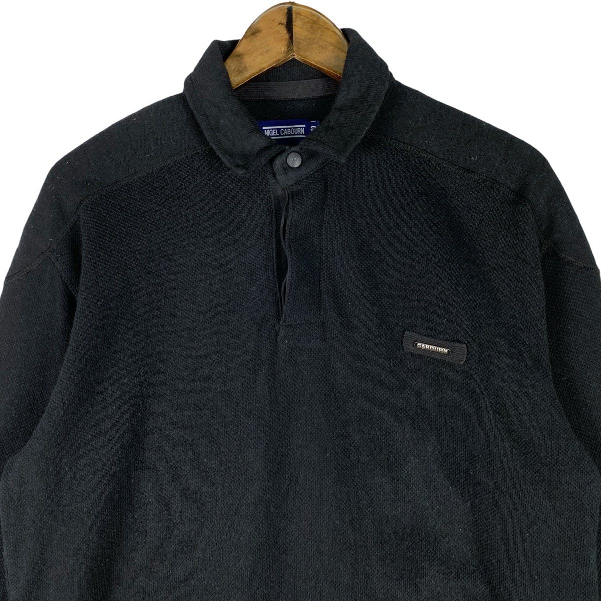 Nigel Cabourn Snap Button Long Sleeve Polo Shirt - 8