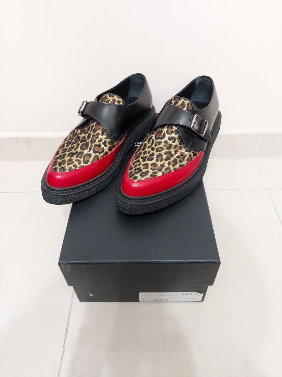 Hedi Slimane - FW14 AW14 Leopard Lurex Monk Black Red Creeper - 1