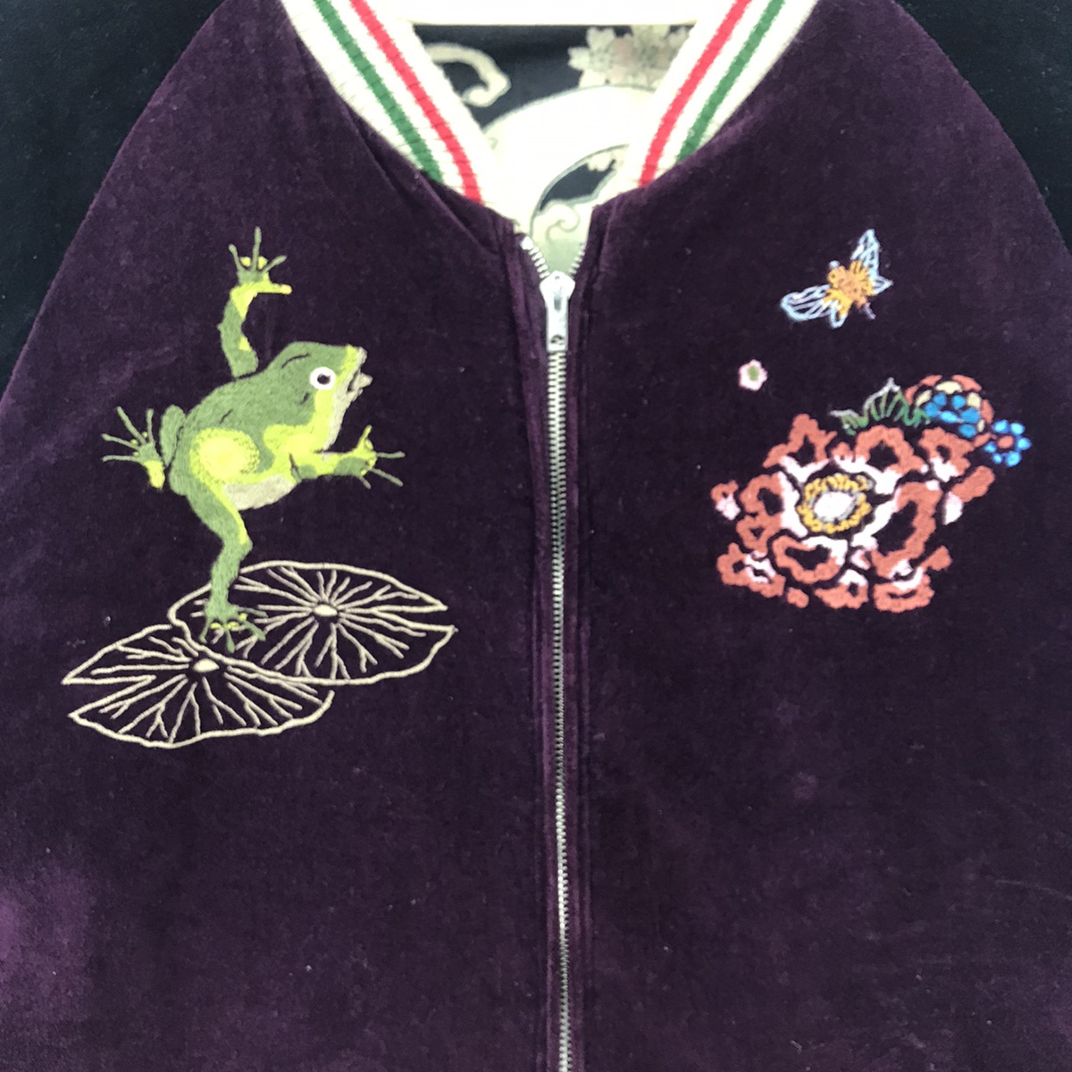 Vintage - 80’s Fish Moster Tattoo Reversible Rayon Sukajan jacket - 14