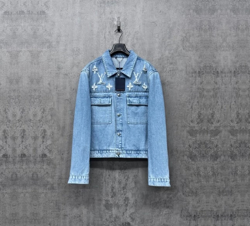 Louis Vuitton Lv25 Distressed Logo Denim Jacket - 1