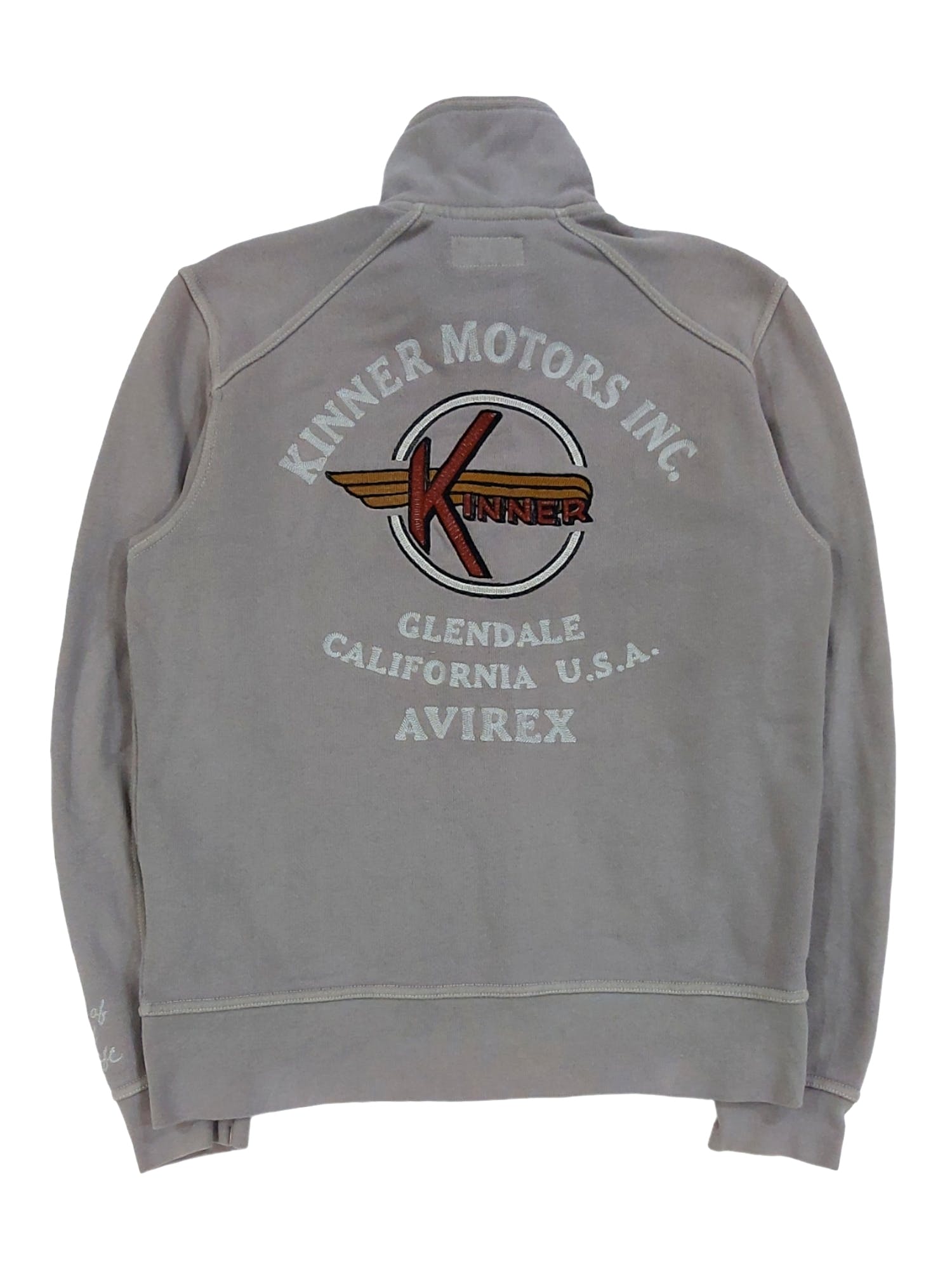 Military - RARE! VTG AVIREX "KINNER MOTORS INC." ZIP UP SWEATER - 1